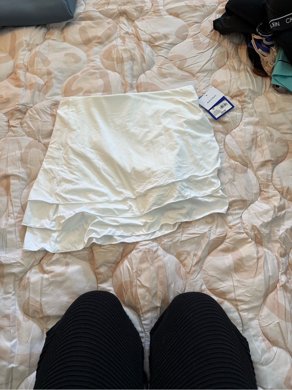 White Women’s Ruffled Mini Skort